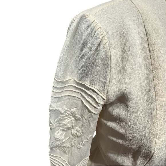 NWOT Reformation Adelia Crepe Ivory Embroidered Long Sleeve Maxi Dress Size 6 - Picture 7 of 13